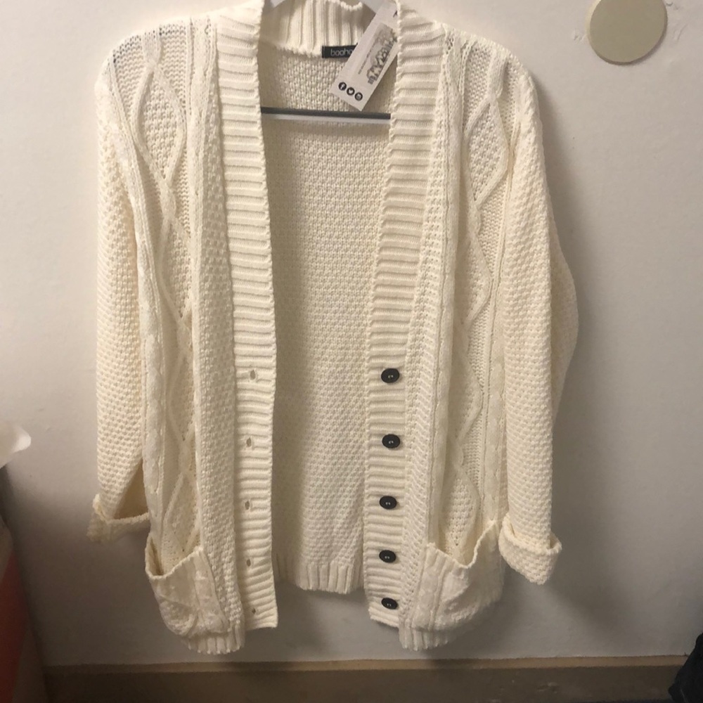 NWT Cream Boyfriend Cardigan